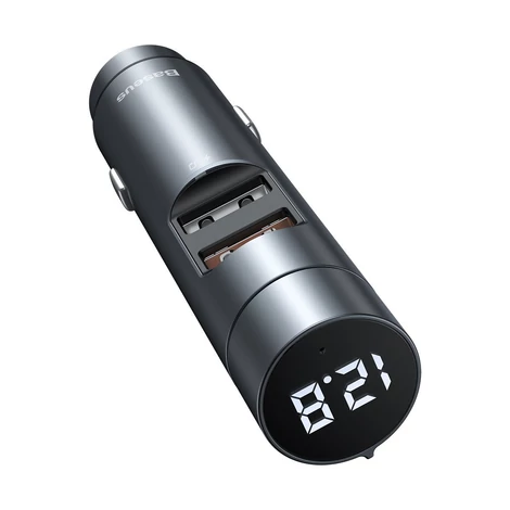 Baseus Energy Column Bluetooth FM Transmitter Transzmitter MP3 Autós töltő 2x USB QC3.0 2.0 18W