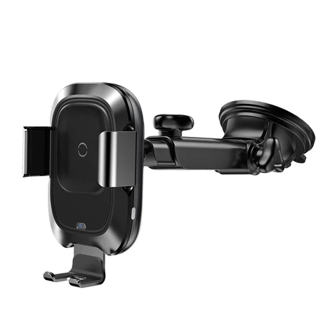 Baseus autós tartó (szélvédőre, műszelfalra, automata, QI Wireless, vezeték nélküli töltés) FEKETE (WXZN-B01)
