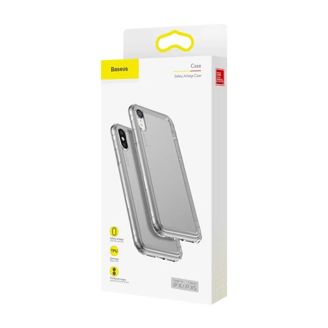 Baseus iPhone Xs Safety Airbags védőtok tok Átlátszó/Fekete (ARAPIPH58-SF01)