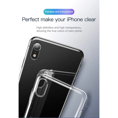 Baseus iPhone Xr Simplicity szilikon védőtok tok Átlátszó (ARAPIPH61-B02)