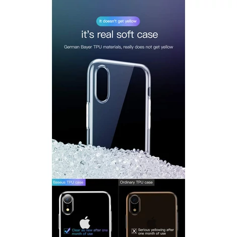 Baseus iPhone Xr Simplicity szilikon védőtok tok Átlátszó (ARAPIPH61-B02)