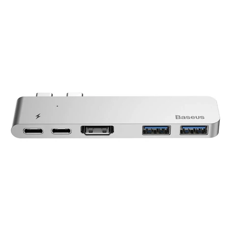 Baseus Thunderbolt C+ Dual Type-C to USB3.0/HDMI/Type-C HUB adapter Sötétszürke (CAHUB-B0G)