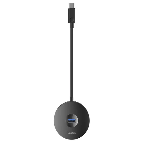 Baseus Multi HUB Round Box USB-C to 1x USB3.0 + 3x USB2.0 Fekete (CAHUB-G01)