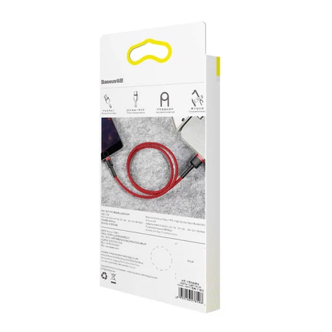 Baseus Lightning Cafule iPhone Adat- és töltőkábel 2.4A 1m Piros + Piros (CALKLF-B09)