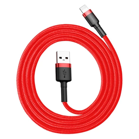 Baseus Lightning Cafule iPhone Adat- és töltőkábel 2.4A 1m Piros + Piros (CALKLF-B09)