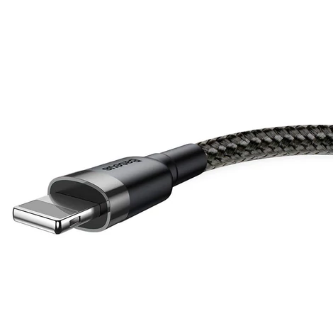Baseus Lightning Cafule iPhone Adat- és töltőkábel 1.5A 2m Szürke + Fekete (CALKLF-CG1)