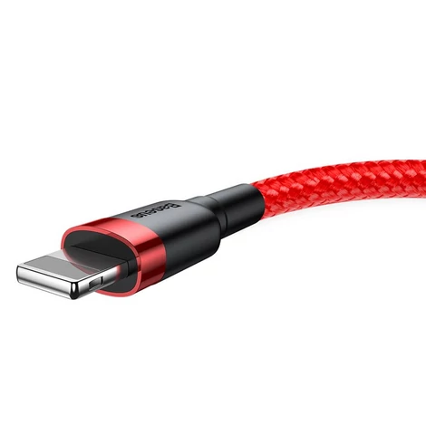 Baseus Lightning Cafule iPhone Adat- és töltőkábel 2A 3m Piros + Piros (CALKLF-R09)