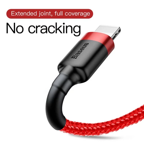 Baseus Lightning Cafule iPhone Adat- és töltőkábel 2A 3m Piros + Piros (CALKLF-R09)