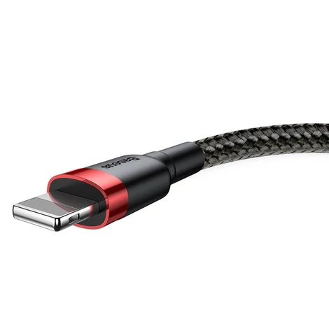 Baseus Lightning Cafule iPhone Adat- és töltőkábel 2A 3m Piros + Fekete (CALKLF-R91)