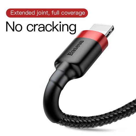 Baseus Lightning Cafule iPhone Adat- és töltőkábel 2A 3m Piros + Fekete (CALKLF-R91)