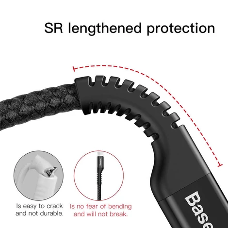 Baseus Lightning Fish eye Spring rugós iPhone Adat- és töltőkábel 2A 1m Fekete (CALSR-01)