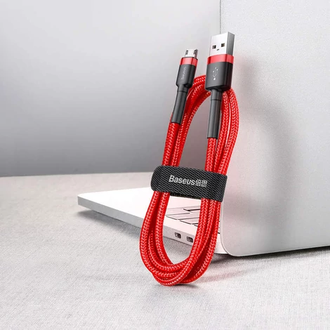 Baseus Micro USB Cafule Adat- és töltőkábel 2.4A 1m Piros + Piros (CAMKLF-B09)