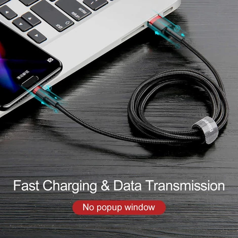 Baseus Type-C USB C Cafule Adat- és töltőkábel 3A 1m Piros + Fekete (CATKLF-B91)