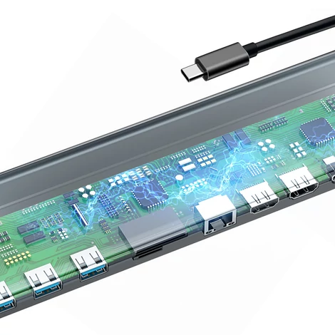 Baseus Enjoy Type-C to PD/2xHDMI/VGA/RJ45/SD/TF/3xUSB/3.5mm jack dokkoló állomás szürke HUB (CATSX-G0G)