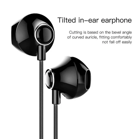 Baseus Encok H06 fülhallgató lateral-in-ear, mini jack, vezetékes, fekete (NGH06-01)
