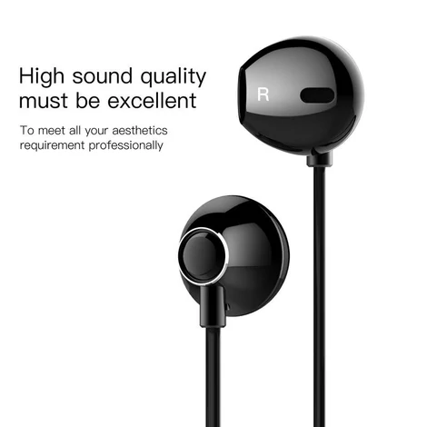 Baseus Encok H06 fülhallgató lateral-in-ear, mini jack, vezetékes, fekete (NGH06-01)