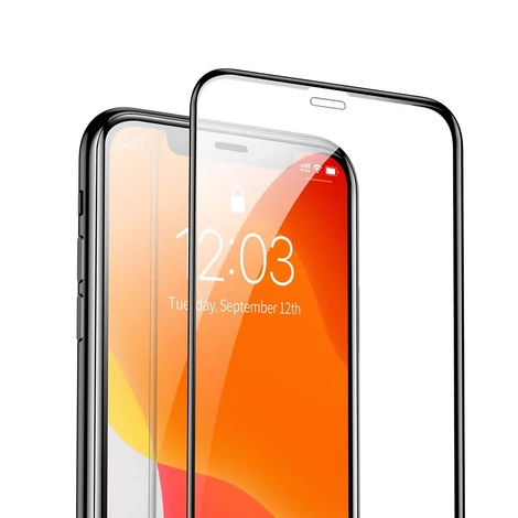 Baseus iPhone 11 0.3mm Edzett üveg kijelzővédő üveg (2db) Fekete kerettel (SGAPIPH61S-KC01)