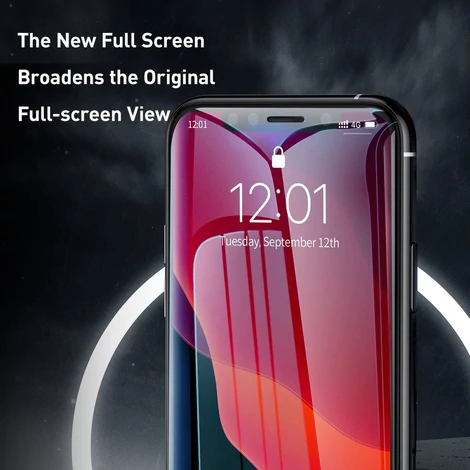 Baseus iPhone 11 0.3mm Edzett üveg kijelzővédő üveg (2db) Fekete kerettel (SGAPIPH61S-KC01)