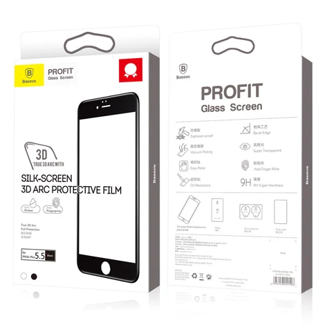 Baseus All-screen teljes képernyős 0.3mm edzett üveg iPhone 6/6S Plus kijelzővédő fólia - fehér (SGAPIPH6SP-B3D02)