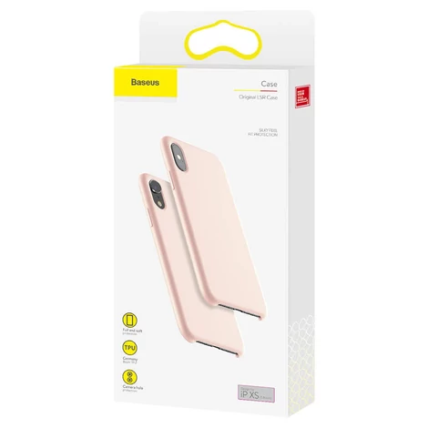Baseus iPhone Xs Original LSR szilikon védőtok tok - Pink (WIAPIPH58-ASL04)