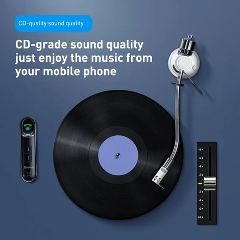 Baseus Qiyin Bluetooth audio vevő AUX mini jack autórádióhoz kihangosító fekete (WXQY-01)