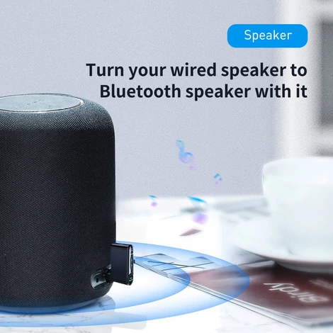 Baseus Qiyin Bluetooth audio vevő AUX mini jack autórádióhoz kihangosító fekete (WXQY-01)