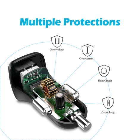 CHOETECH C0019 2 USB portos autós töltő