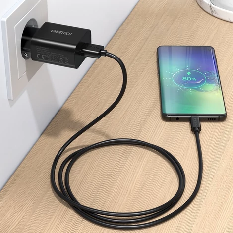 Choetech Q5003 18W QC 3.0 Gyorstöltő Hálózati fali töltő adapter + USB-C kábel