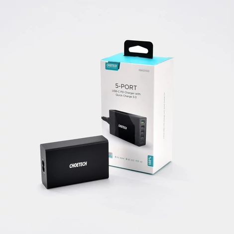 Choetech Q34U2Q Multi USB Töltő tápegység EU USB-C PD 5 port 60W