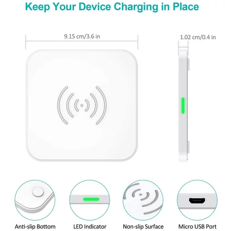 CHOETECH T511-S fehér vezeték nélküli töltő (Qi) - gyorstöltő funkcióval