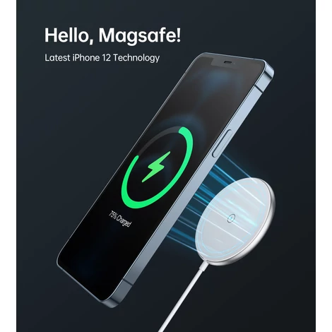 Choetech 15 W-os mágneses Qi vezeték nélküli töltő (MagSafe-kompatibilis), fehér (T517-F)
