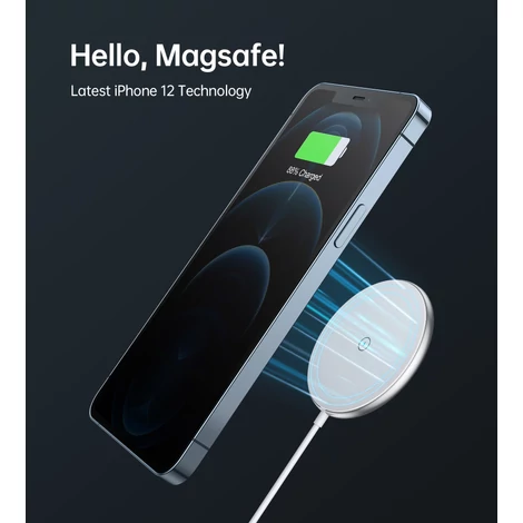 Choetech 15 W-os mágneses Qi vezeték nélküli töltő (MagSafe-kompatibilis), fehér (T517-F)