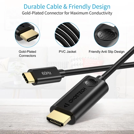 Choetech CH0019 4K@60Hz USB C to HDMI kábel 1.8m