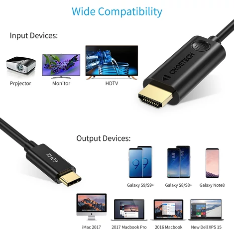 Choetech CH0019 4K@60Hz USB C to HDMI kábel 1.8m