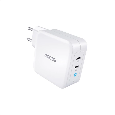 Choetech PD 100W Nagyteljesítményű GaN Dupla USB C Hálózati Fali Töltő Adapter MacBook