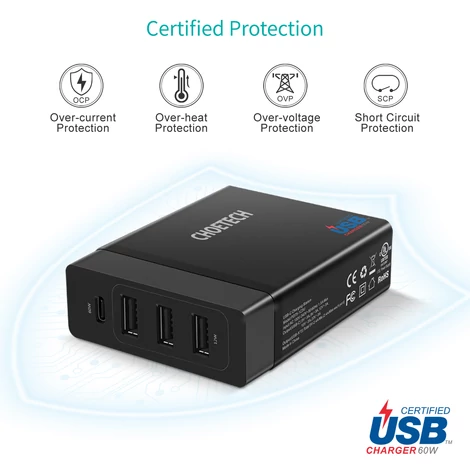 Choetech PD72 Multi USB Töltő tápegység EU