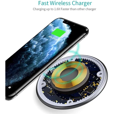 Choetech T559-F USB-C 15W Nagyteljesítményű Üveg borítású Vezeték nélküli gyorstöltő