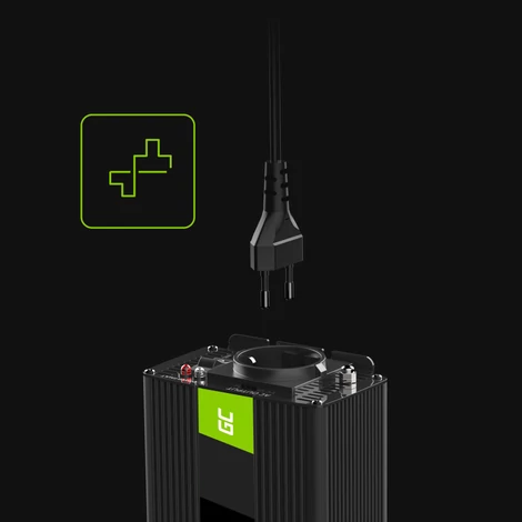 Green Cell Autós Teljesítmény Inverter 24V-ról 230V-ra feszültségátalakító (feszültség növelő) 150W / 300W módosított szinusz