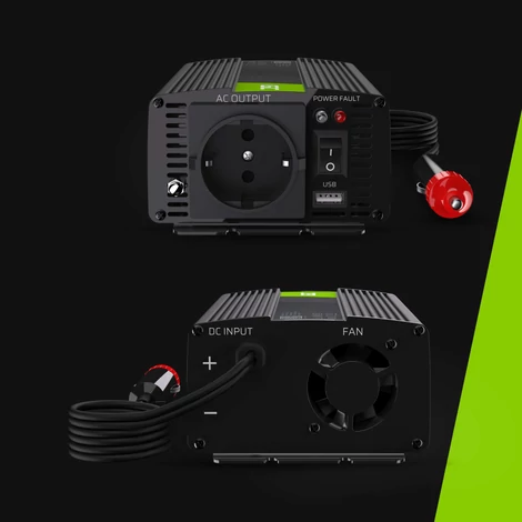 Green Cell Autós Teljesítmény Inverter 24V-ról 230V-ra feszültségátalakító (feszültség növelő) 150W / 300W módosított szinusz