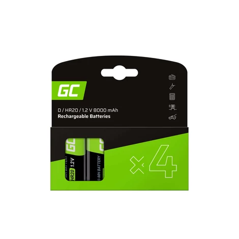 Green Cell akkumulátor 4x D R20 HR20 Ni-MH 1.2V 8000mAh