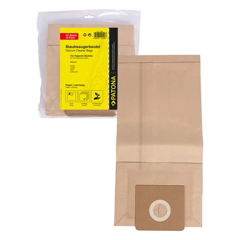 Patona 10x Kärcher NT351 ECO 2000E 6.904-72 Többrétegű Porzsák
