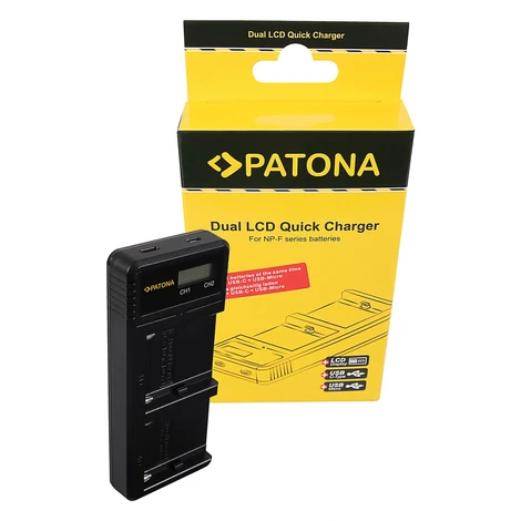 PATONA Dual LCD USB töltő Sony F550 F750 F970 FM50 FM500H - Patona