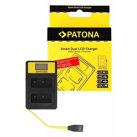 PATONA Smart Dual LCD USB töltő Fuji NP-W126 HS30 EXR HS30EXR HS-30EXR HS33 - Patona