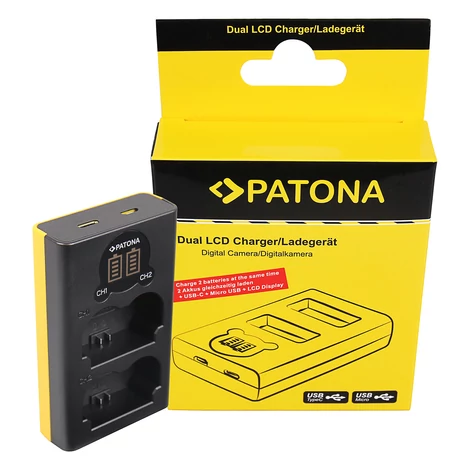 PATONA Dual LCD USB töltő Fuji NP-W235 Fujifilm XT-4 XT4 XT-4 - Patona