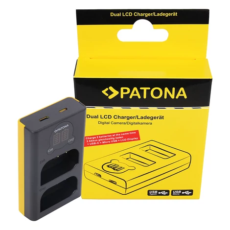 PATONA kettős LCD USB töltő Panasonic DMW-BLK22 DC-S5 G9 GH5 GH5S - Patona