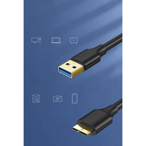 Ugreen USB to micro USB Type B SuperSpeed 3.0 kábel 1m - Fekete (10841)