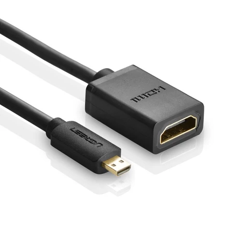 Ugreen HDMI (anya) to Micro HDMI (apa) adapter kábel 19 pin 20cm - Fekete (20134)