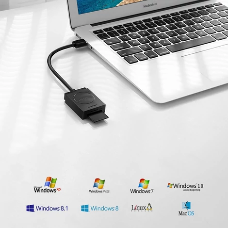 Ugreen USB 3.0 SD / micro SD kártyaolvasó - Fekete (20250)