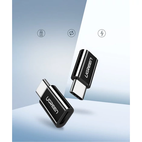 Ugren micro USB to USB Type C átalakító adapter - Fekete (30391)