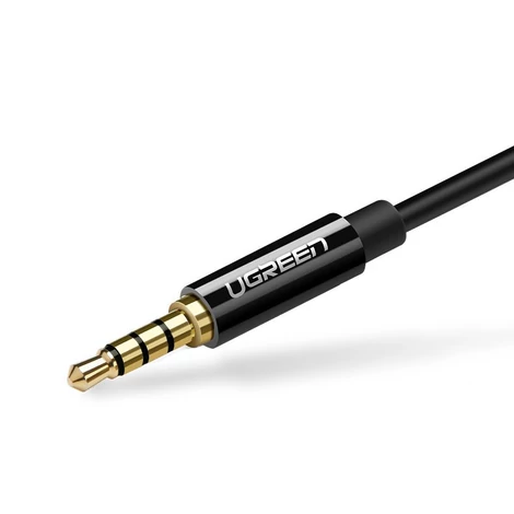 Ugreen 3.5mm mini jack AUX elosztó adapter kábel mikrofon csatlakozóval 20cm - Fekete (AV141 30620)